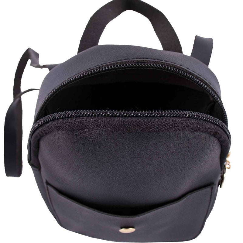 7" Mini Faux Leather Wholesale Backpack in 5 Assorted Colors - Bulk Case of 24