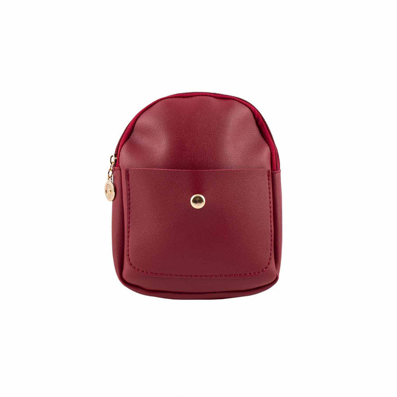 7" Mini Faux Leather Wholesale Backpack in 5 Assorted Colors - Bulk Case of 24