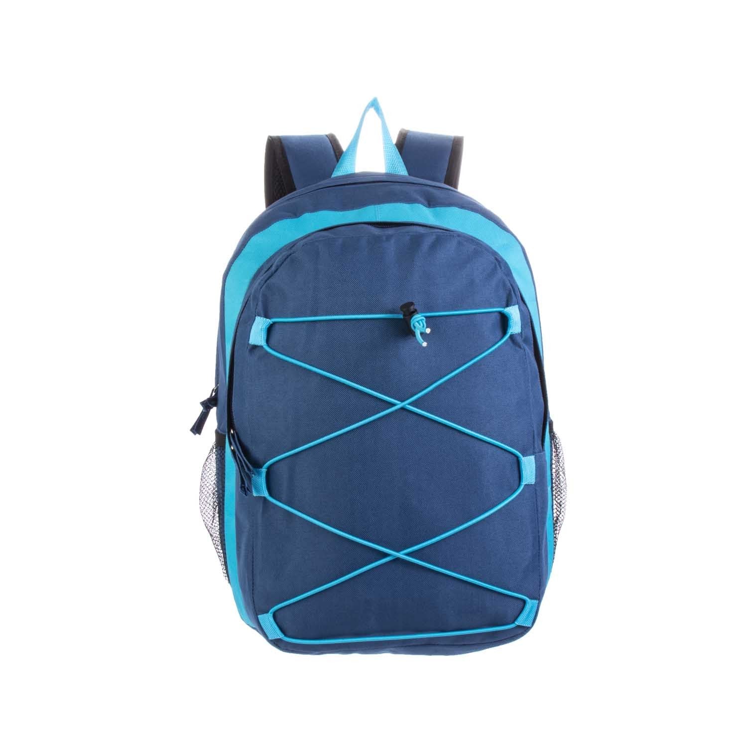 17" Bungee Wholesale Premium Design Backpacks in 4 Assorted Colors - Wholesale Bookbags Case of 24