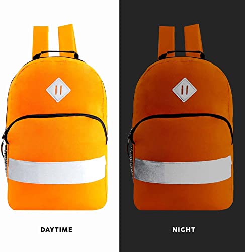 24 Pack of 17" Premium and Reflective Wholesale Backpack in Assorted Colors - Bulk Case of 24
