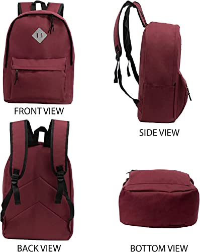 24 Pack of 17" Kids Basic Wholesale Backpack in Assorted Colors and Prints - Bulk Case of 24