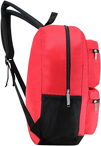 24 Pack of 17" Deluxe Wholesale Backpack in Assorted Colors - Bulk Case of 24