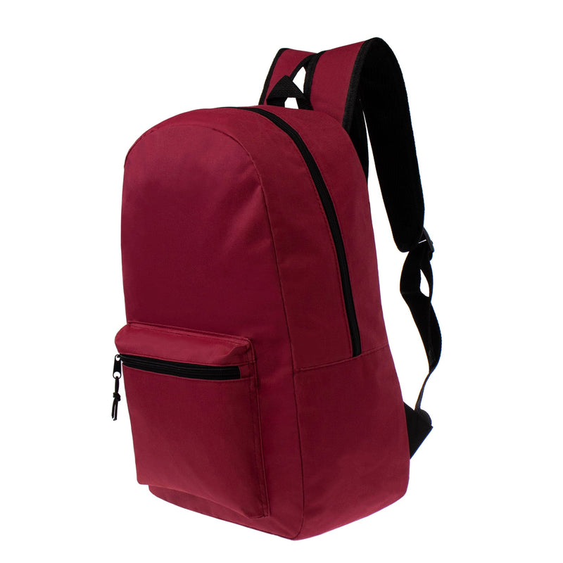 15" Kids Basic Wholesale Backpack in 6 Colors - Bulk Case of 24