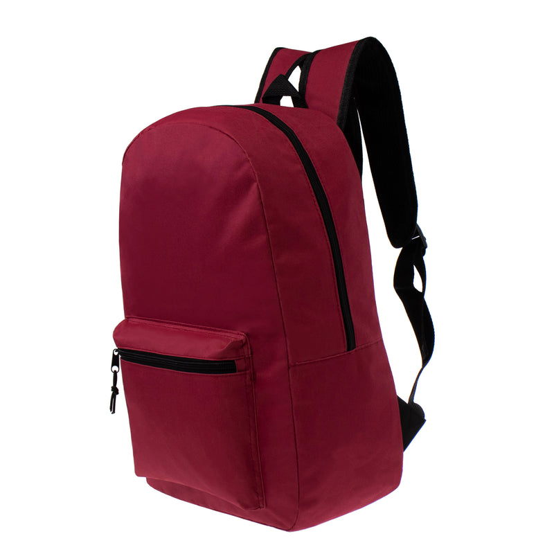 17" Kids Basic Wholesale Backpack in 8 Colors - Bulk Case of 24