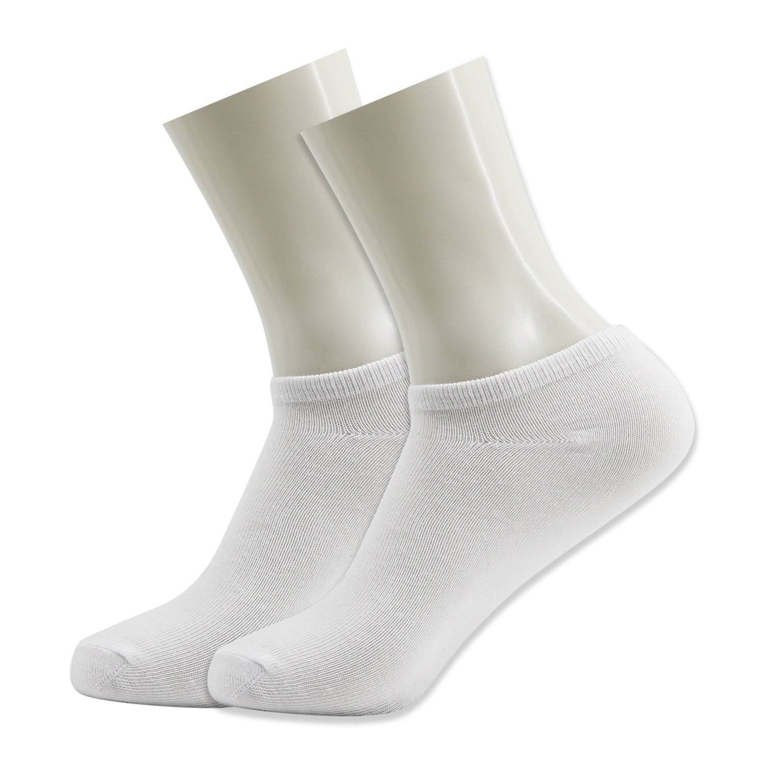 Men's No Show Wholesale Socks, Size 9-11 in White- Bulk Case of 96 Pairs