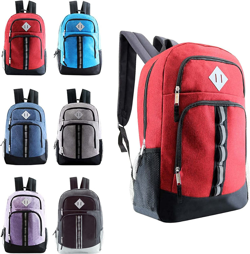 18" Deluxe Wholesale Backpack in 6 Colors - Bulk Case of 24
