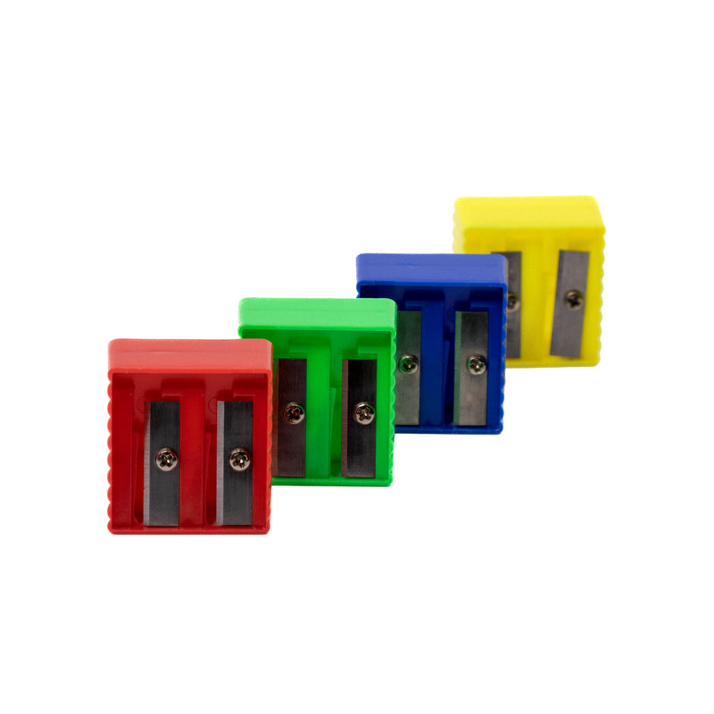 2 Hole Pencil Sharpener in 4 Assorted Colors - Bulk School Supplies Wholesale Case of 240 Sharpeners