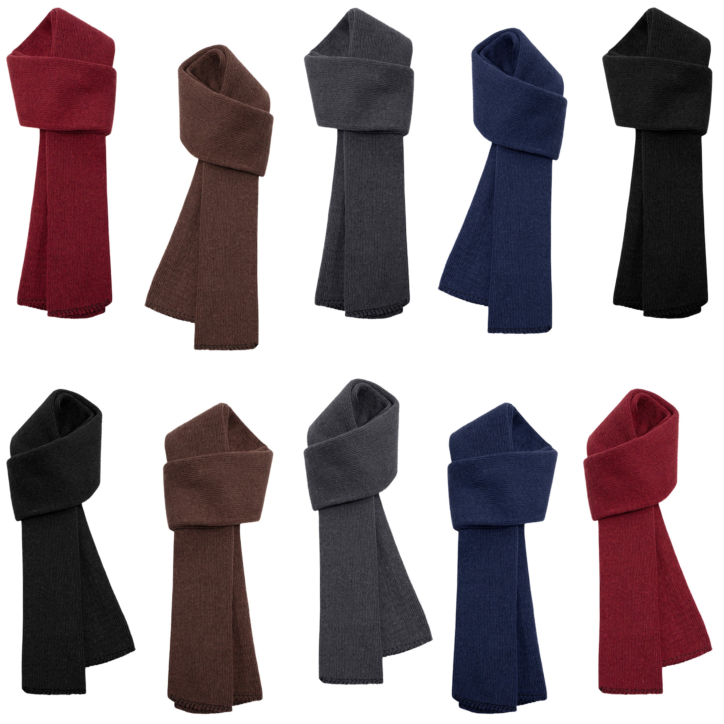 Unisex Wholesale Scarf in 5 Assorted Colors - Bulk Case of 48