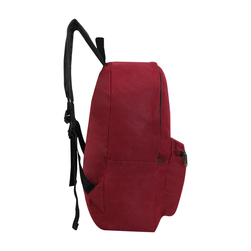 CLOSEOUT!!! IRREGULAR - 15" Bulk Backpacks in 5 Assorted Colors - Wholesale Case of 24 Bookbags