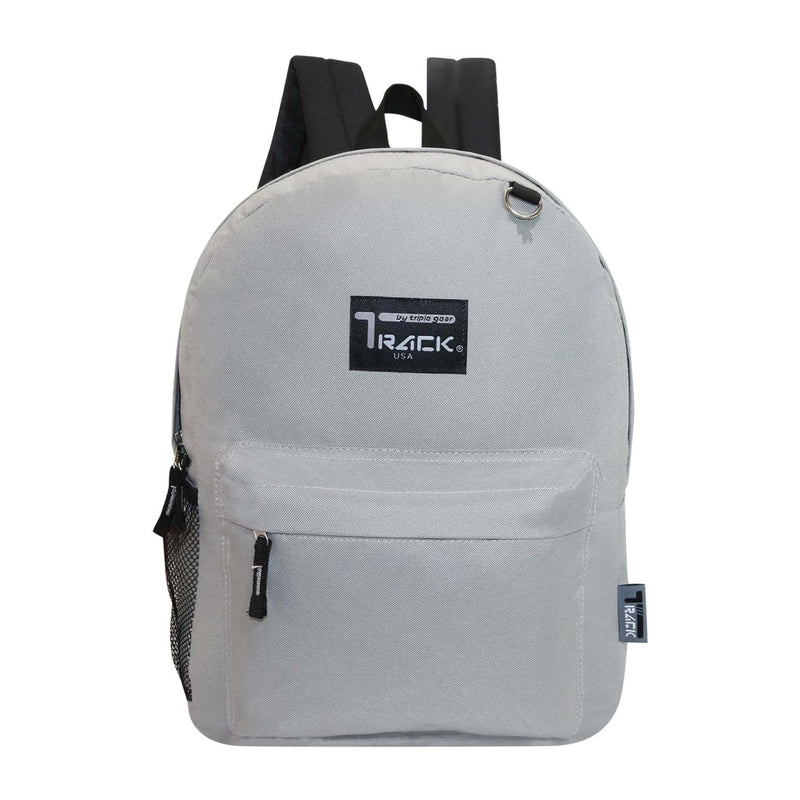 17" Bulk Classic Grey Backpack - Wholesale Case of 24 Bookbags