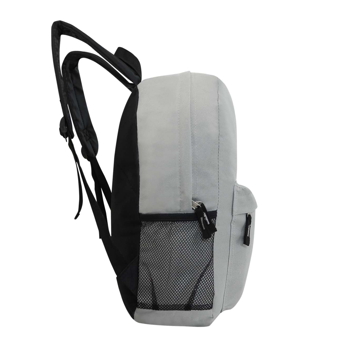 17" Bulk Classic Grey Backpack - Wholesale Case of 24 Bookbags