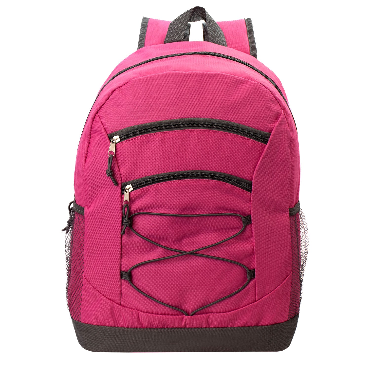 17" Bungee Wholesale Backpack in Assorted Colors - Bulk Case of 24