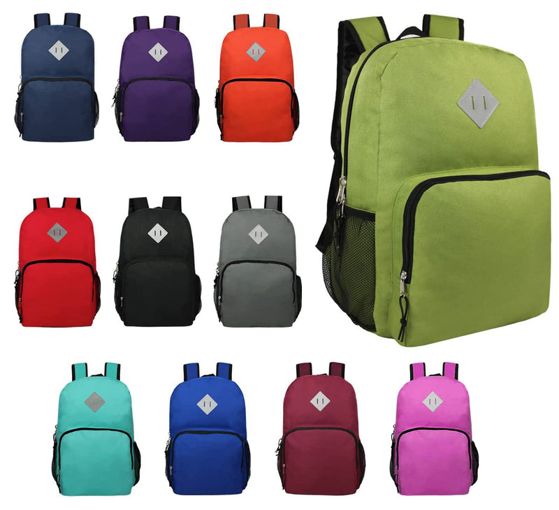 18" Deluxe Wholesale Backpack in Assorted Colors - Bulk Case of 24