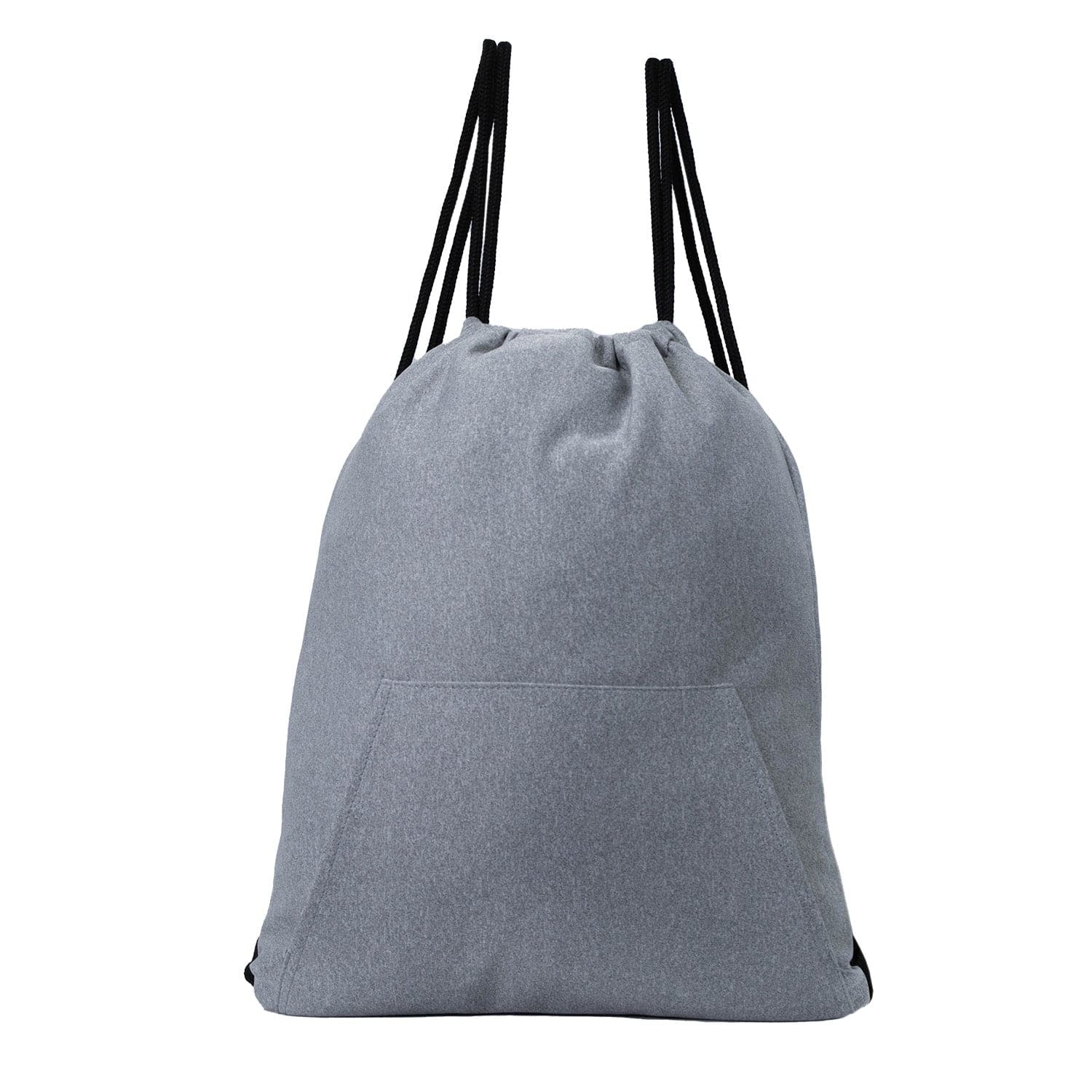 16" Stretchy Drawstring Wholesale Backpack in Grey - Bulk Case of 50