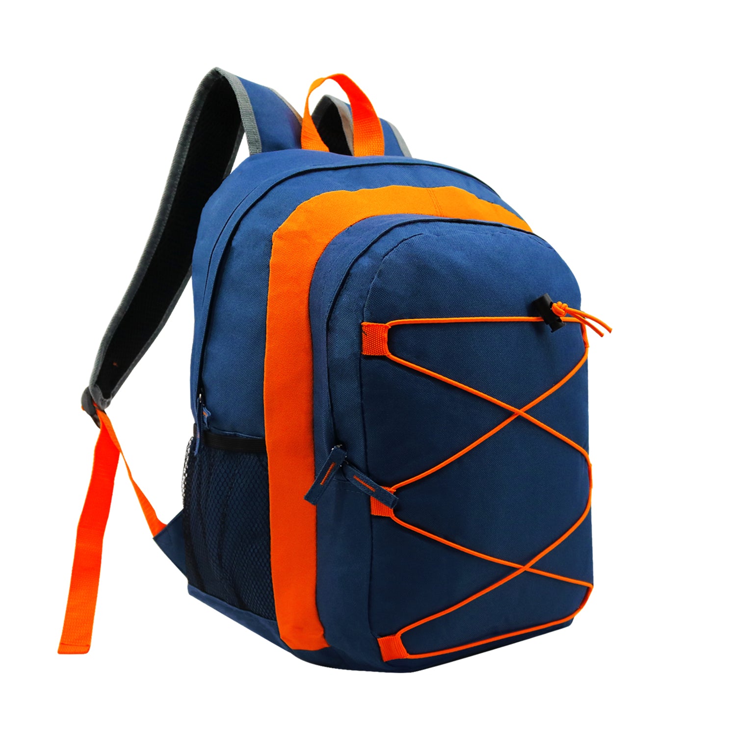 17" Bungee Wholesale Premium Design Backpacks in 4 Assorted Colors - Wholesale Bookbags Case of 24