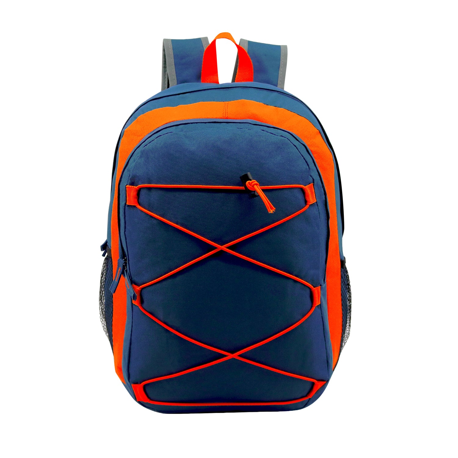 17" Bungee Wholesale Premium Design Backpacks in 4 Assorted Colors - Wholesale Bookbags Case of 24