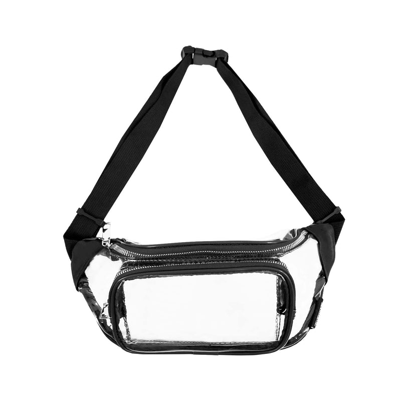 Clear Wholesale Fanny Pack in Assorted Colors in Black - Bulk Case of 24