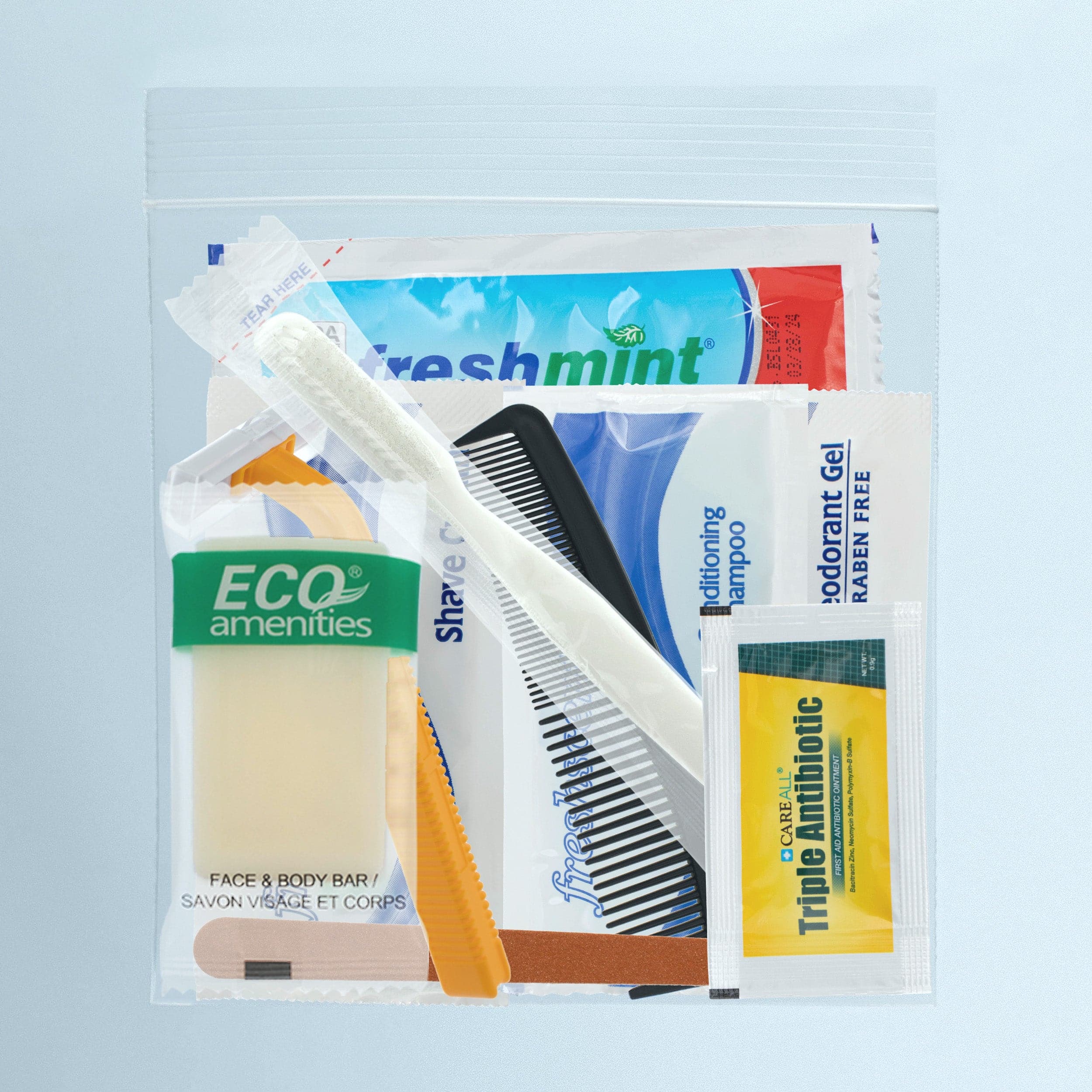 10 Piece Deluxe Wholesale Hygiene Kits - Bulk Toiletry Case of 96