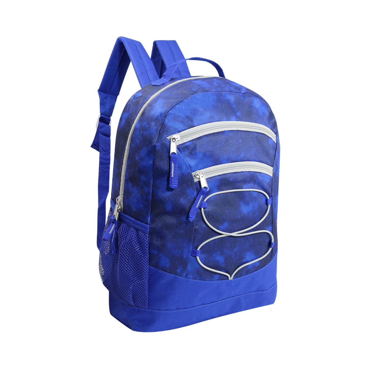 17" Bungee Wholesale Backpack In 8 Prints Bulk Case Of 24 Backpacks