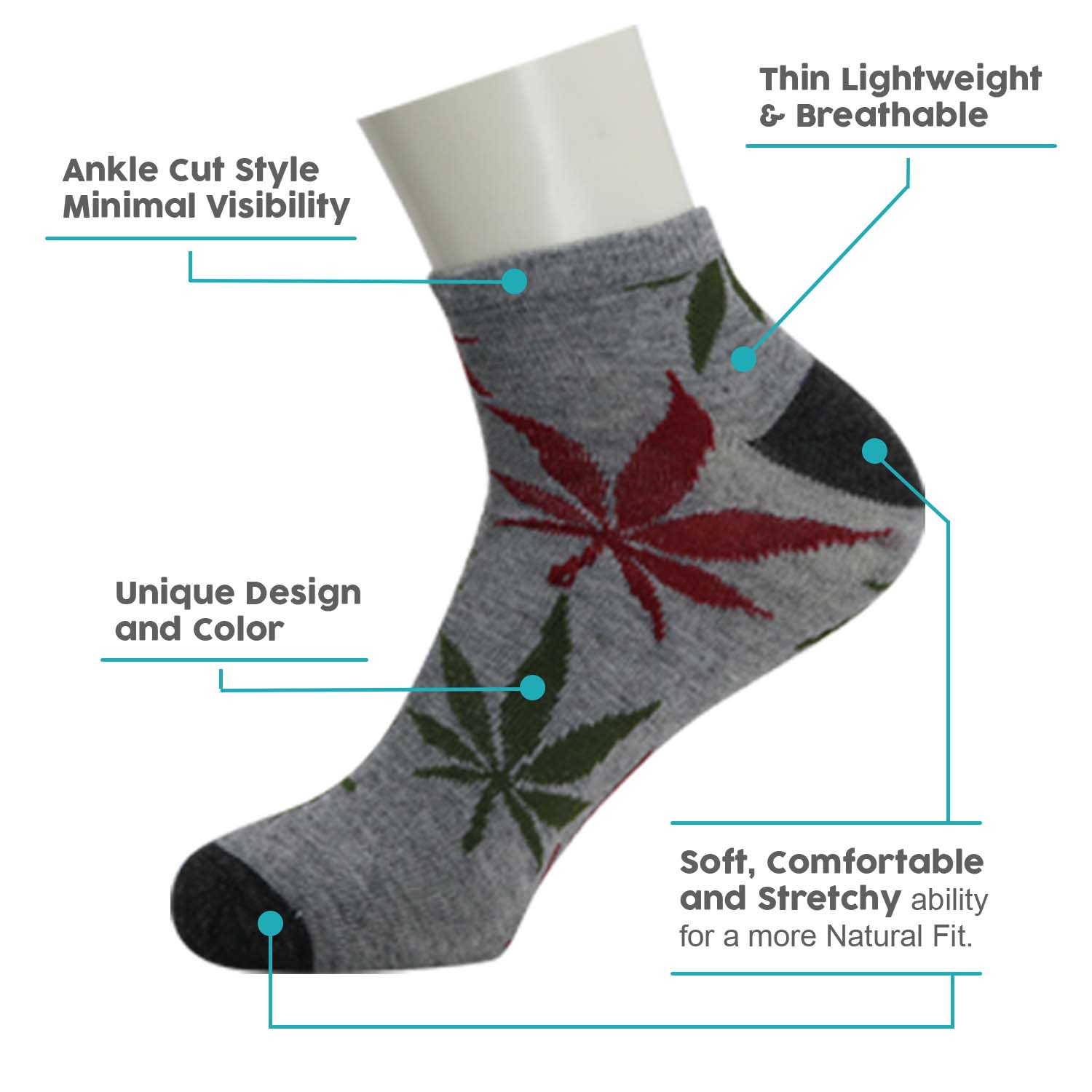 Men's Low Cut Wholesale Sock, Size 10-13 in Assorted Designs - Bulk Case of 144 Pairs
