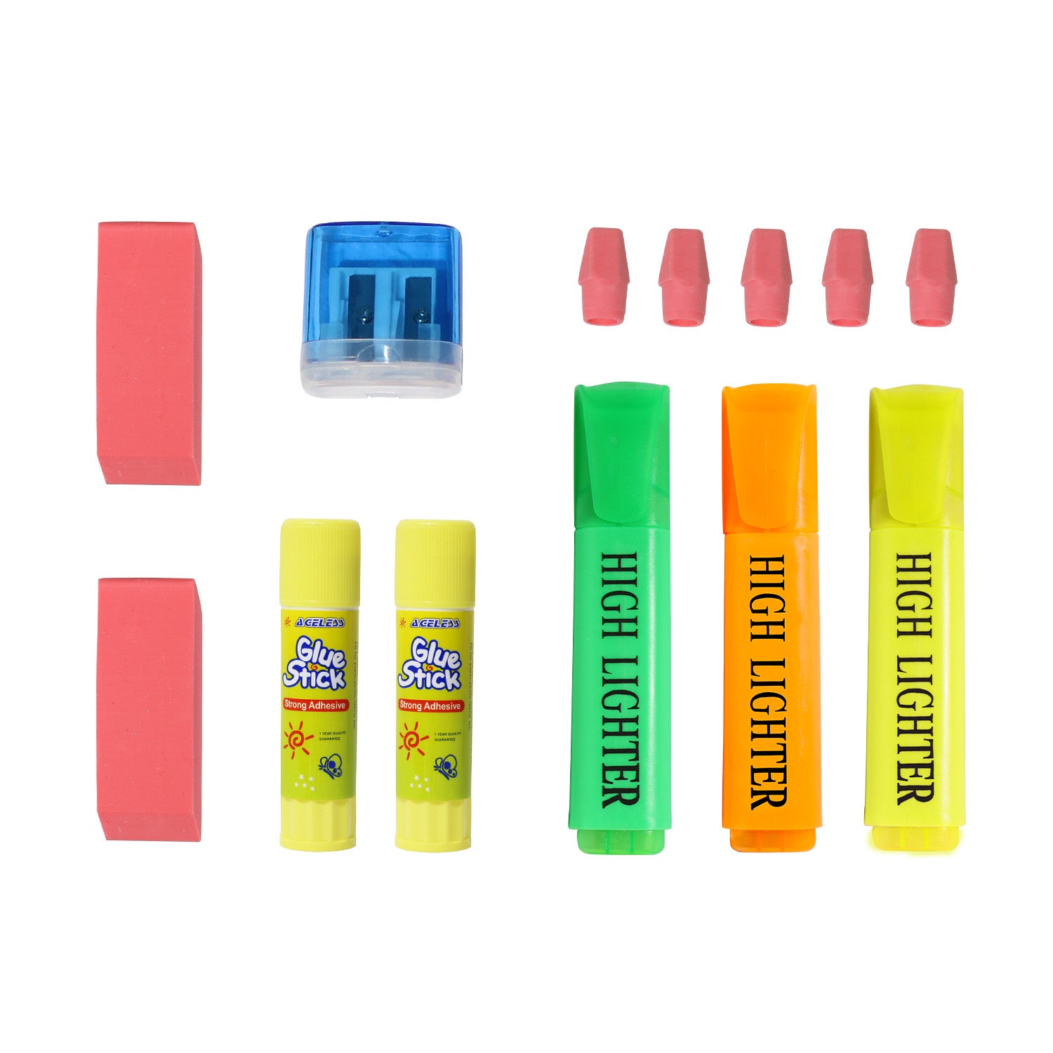 52 Piece Wholesale Kids School Supply Kits Bulk Case of 12 Kits