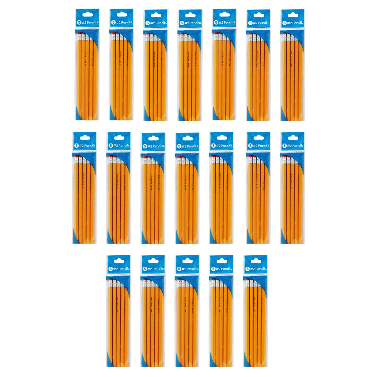 5 Pack of Unsharpened Wood Pencils - Bulk School Supplies Wholesale Case of 96 Pack of 5 Pencils Each