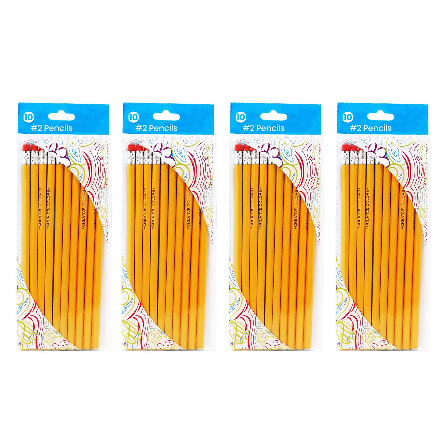 10 Pack of Unsharpened No.2 Pencils - Bulk School Supplies Wholesale Case of 48 - 10 Packs of Pencils