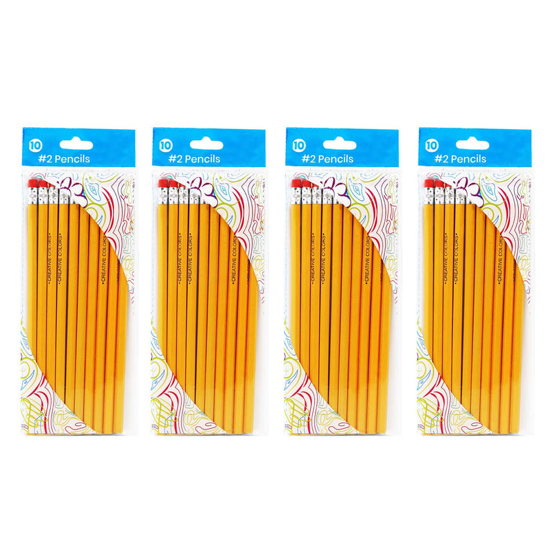 10 Pack of Unsharpened No.2 Pencils - Bulk School Supplies Wholesale Case of 96, 10 Packs of Pencils