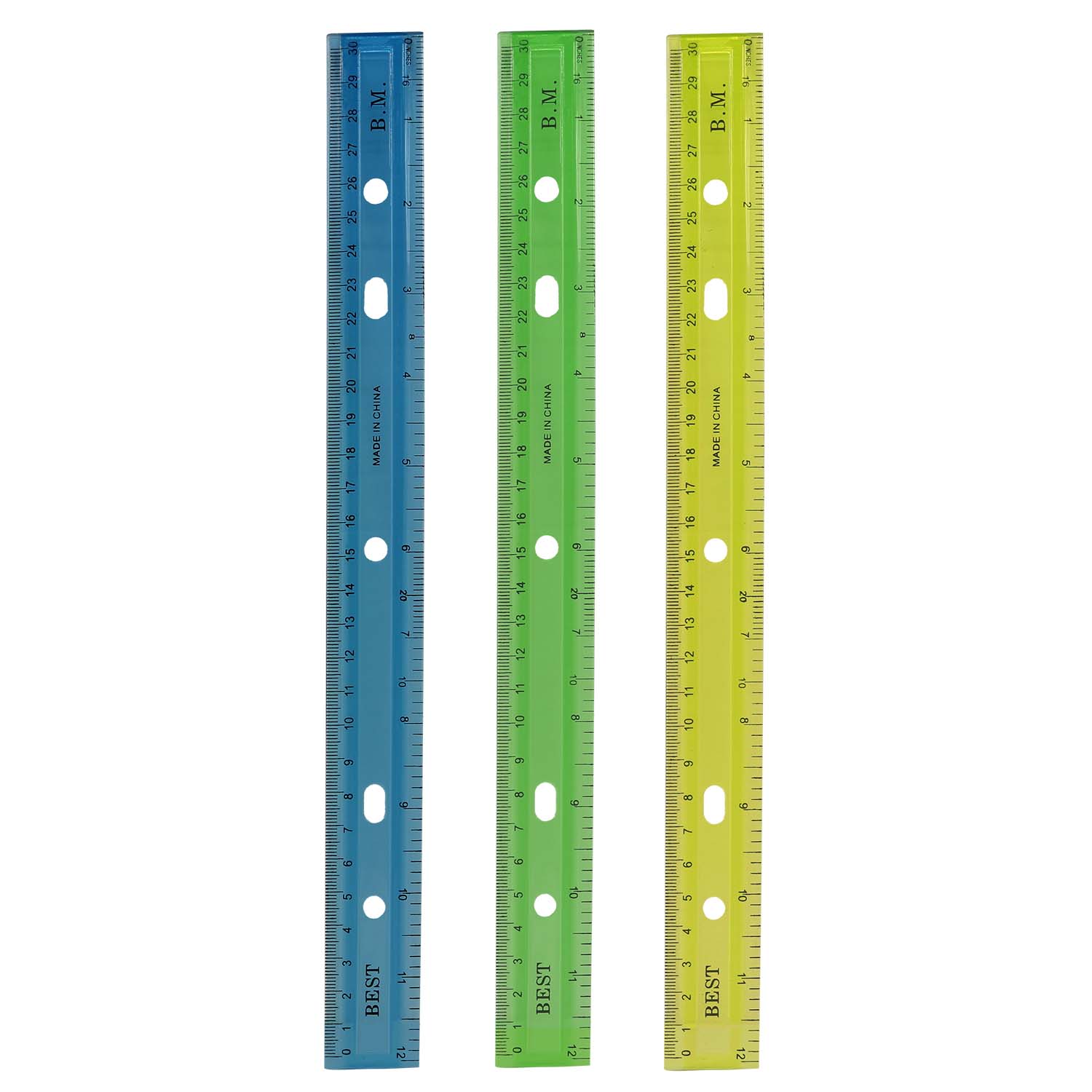 Plastic 12 Inch & Metric Ruler 12 Inch Assorted