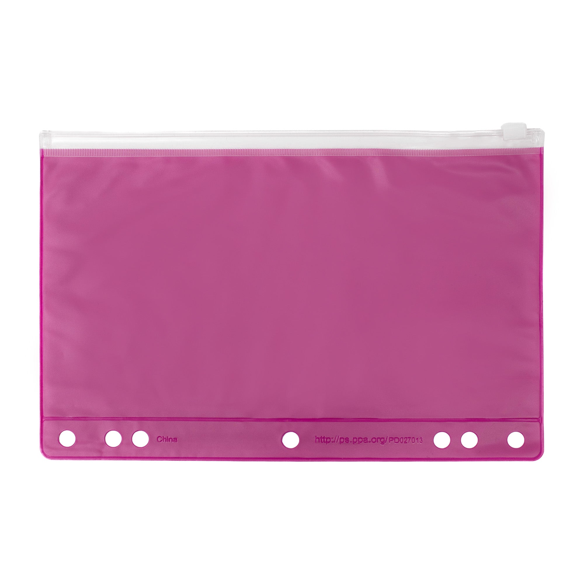 48 Clear and Pink Pencil Pouch - Bulk Case of 48 Pencil Pouches