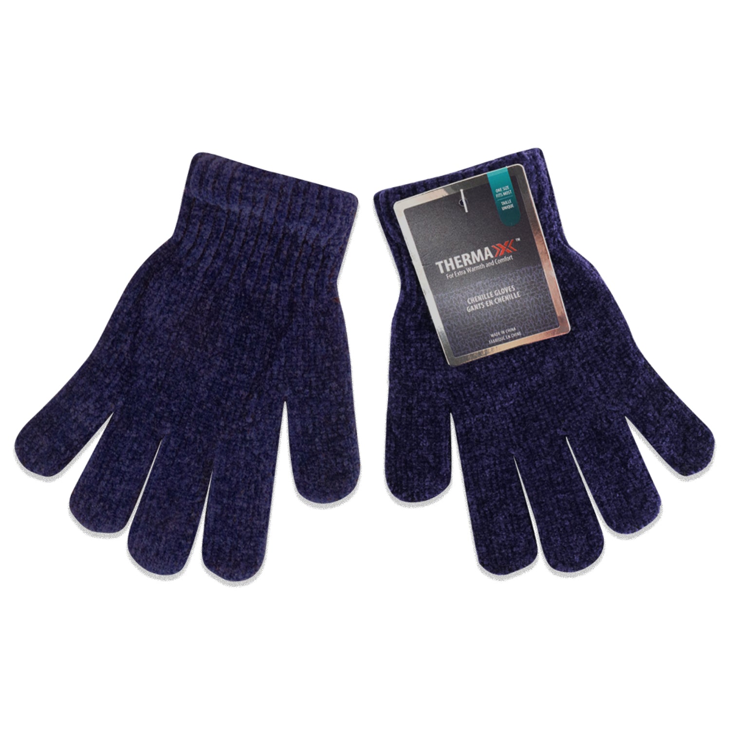 Unisex Wholesale Chenille Gloves in 7 Assorted Colors - Bulk Case of 96 Pairs