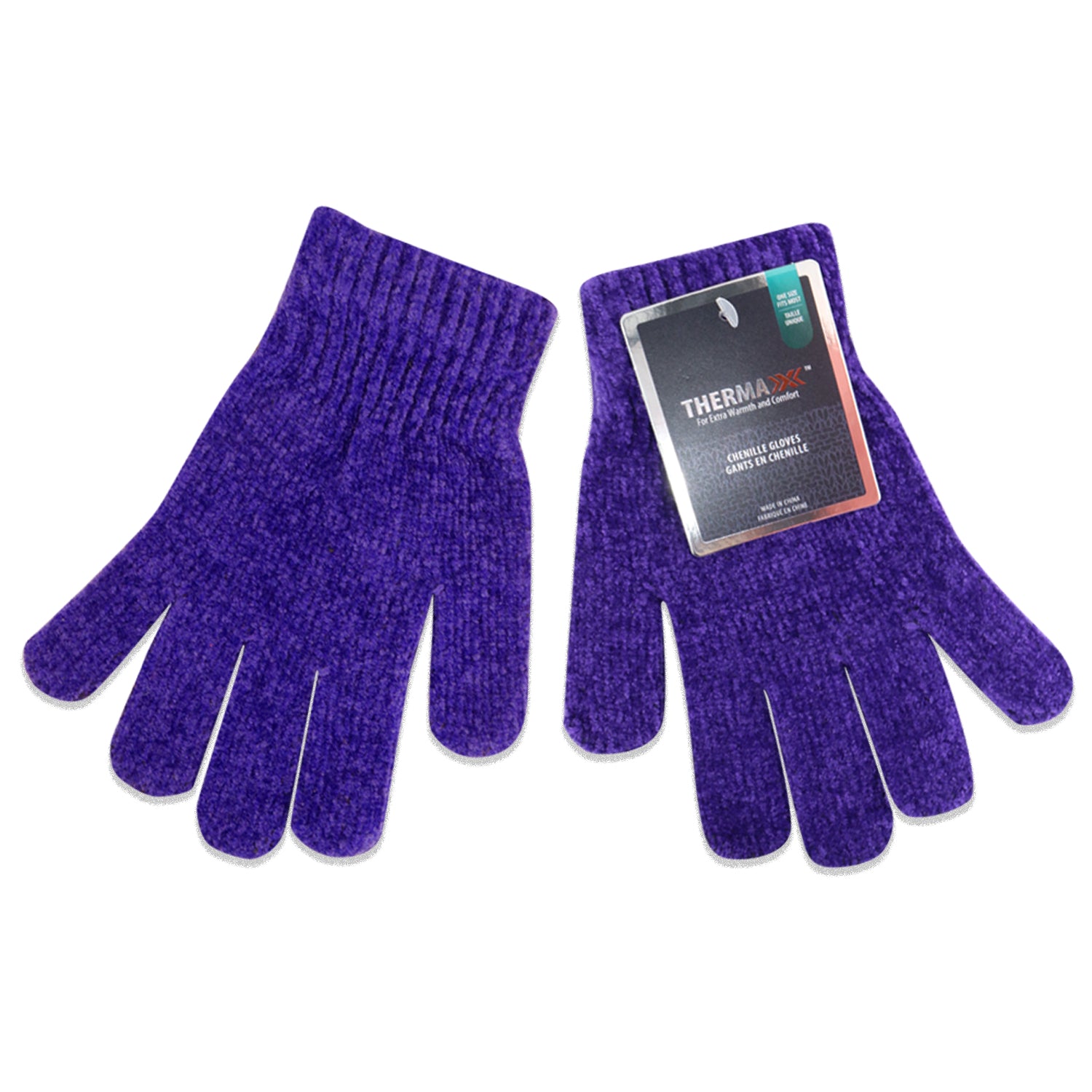 Unisex Wholesale Chenille Gloves in 7 Assorted Colors - Bulk Case of 96 Pairs