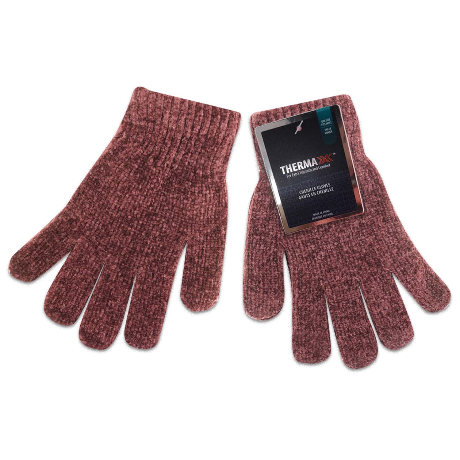 Unisex Wholesale Chenille Gloves in 7 Assorted Colors - Bulk Case of 96 Pairs