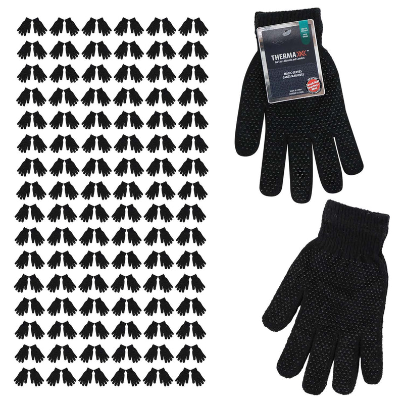 Unisex Wholesale Magic Gloves in Black - Bulk Case of 96 Pairs