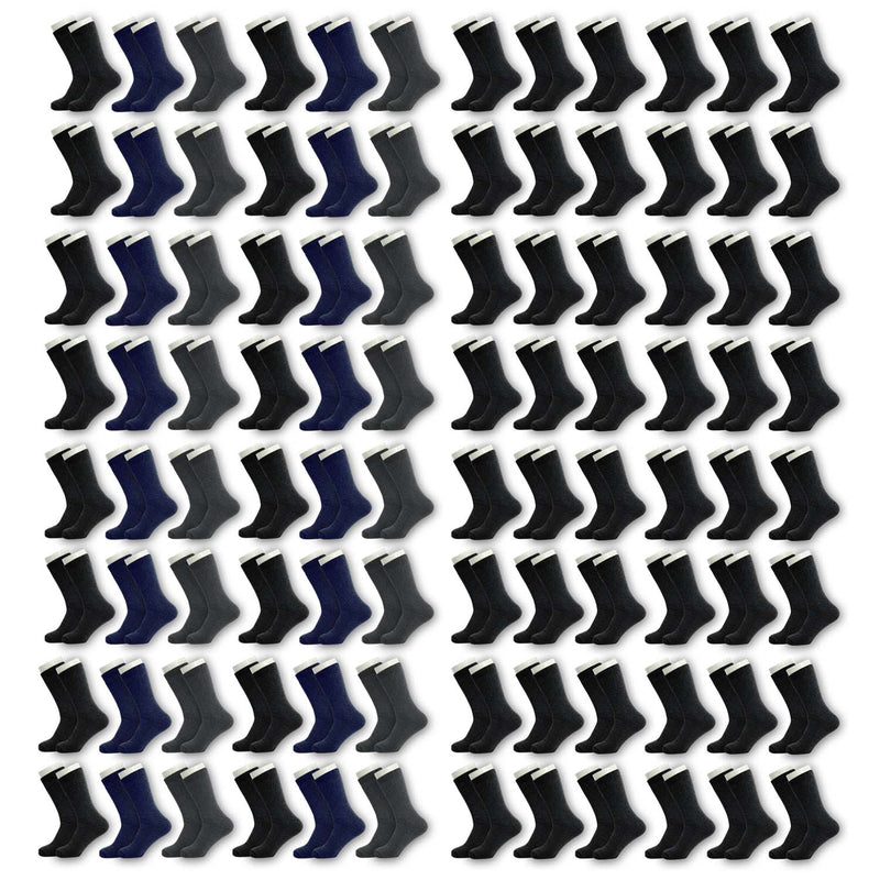 Unisex Crew Wholesale Thermal Sock, Size 9-13 in 3 Assorted Colors - Bulk Case of 96 Pairs