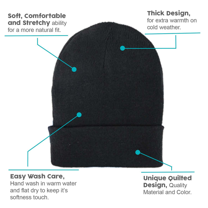 Unisex Winter Wholesale Beanie in Black - Bulk Case of 48